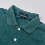 TRUSSARDI トラサルディ 鹿の子 長袖 ポロシャツ M/グリーン系 メンズ