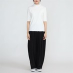 【＋borme】リブハイネックメロー5分袖カットソー