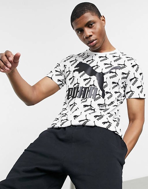 PUMA　プリントロゴTシャツ　ホワイト