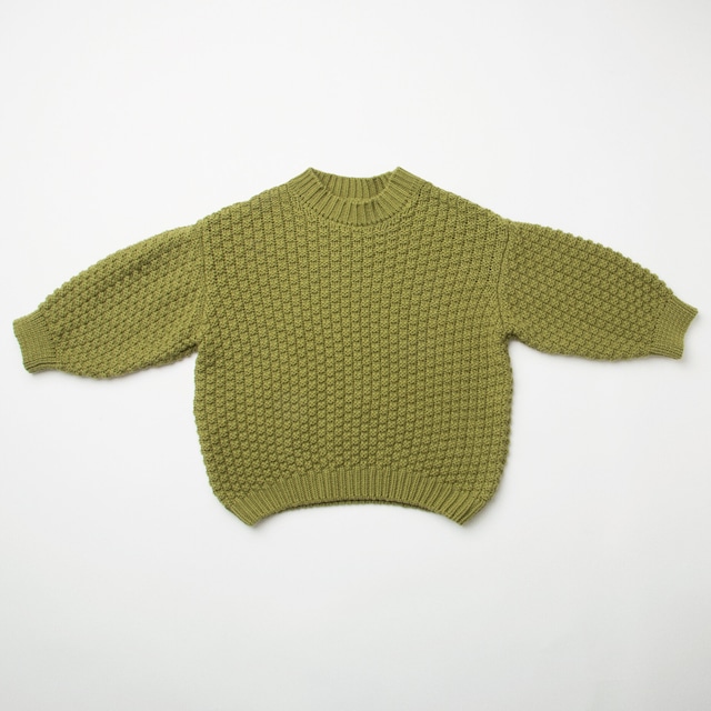 Nellie Quats/Scrabble Jumper - Olive Organic Cotton Knit