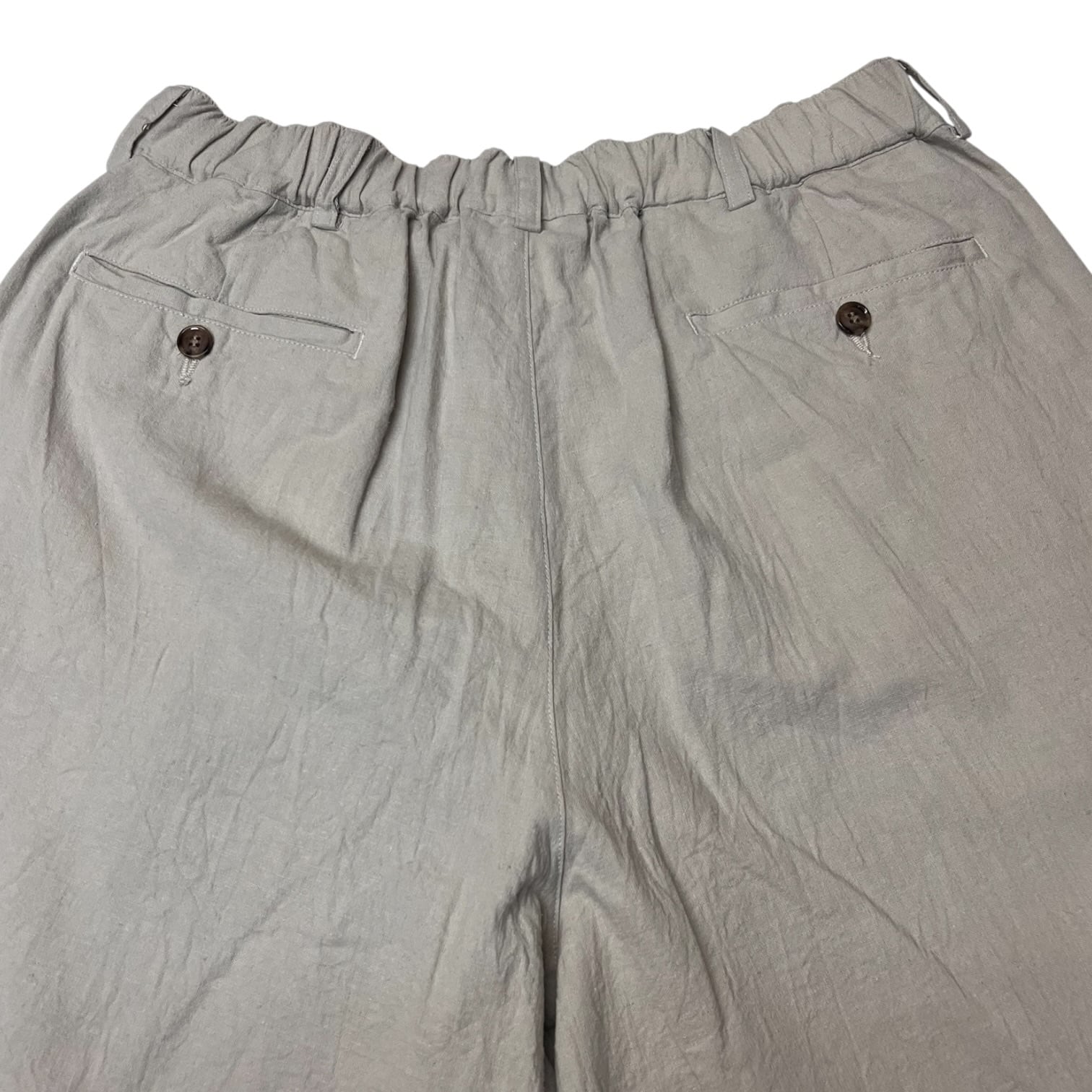 SQUEEZED DESIGN】TWO TUCK LINEN PANTS (BEIGE)〈国内送料無料〉 | STORY