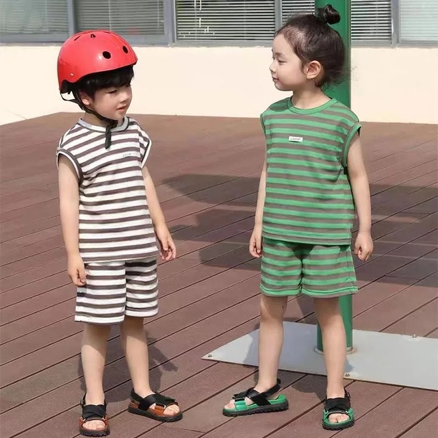 ボーダーノースリーブセット