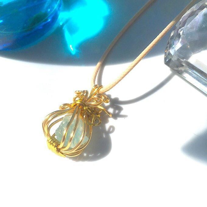 【一点物】✦3月の誕生石✦⋆.·Panier de Aquamarine⋆.·アクアマリンの原石ネックレス·.⋆✦
