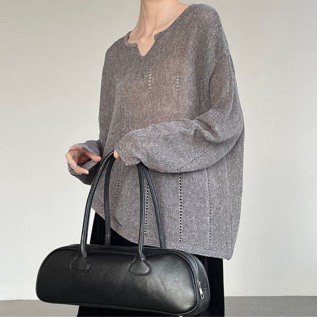 oversized sheer knit　J00518