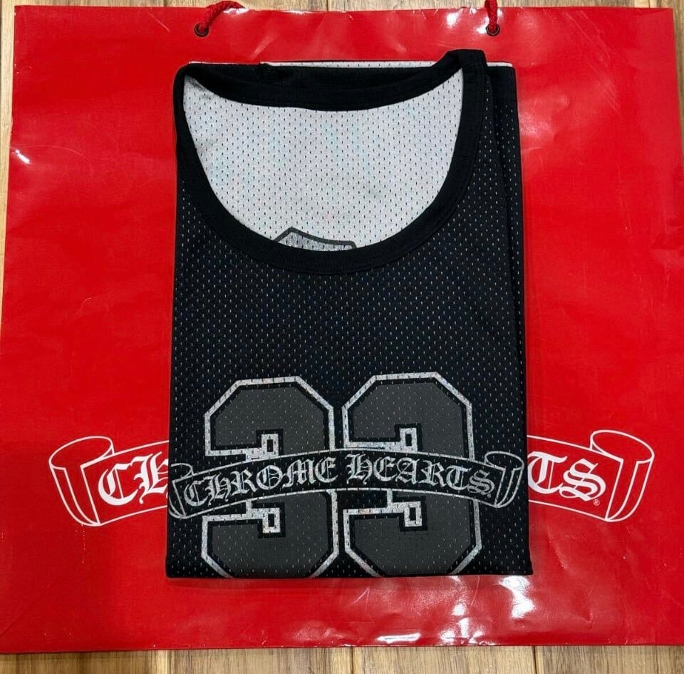 新品レア クロムハーツ メッシュ mesh タンクトップ ジャージ ブラック M CHROME HEARTS クロムハーツ メッシュ mesh タンクトップ ジャージ