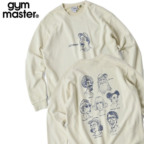 gym master ジムマスター 10oz ピグメントスウェット In My Heart ロンTEE 長袖Tシャツ メンズ レディース コットン100% LOVE&PEACE クルーネック トップス 833773 ナチュラル
