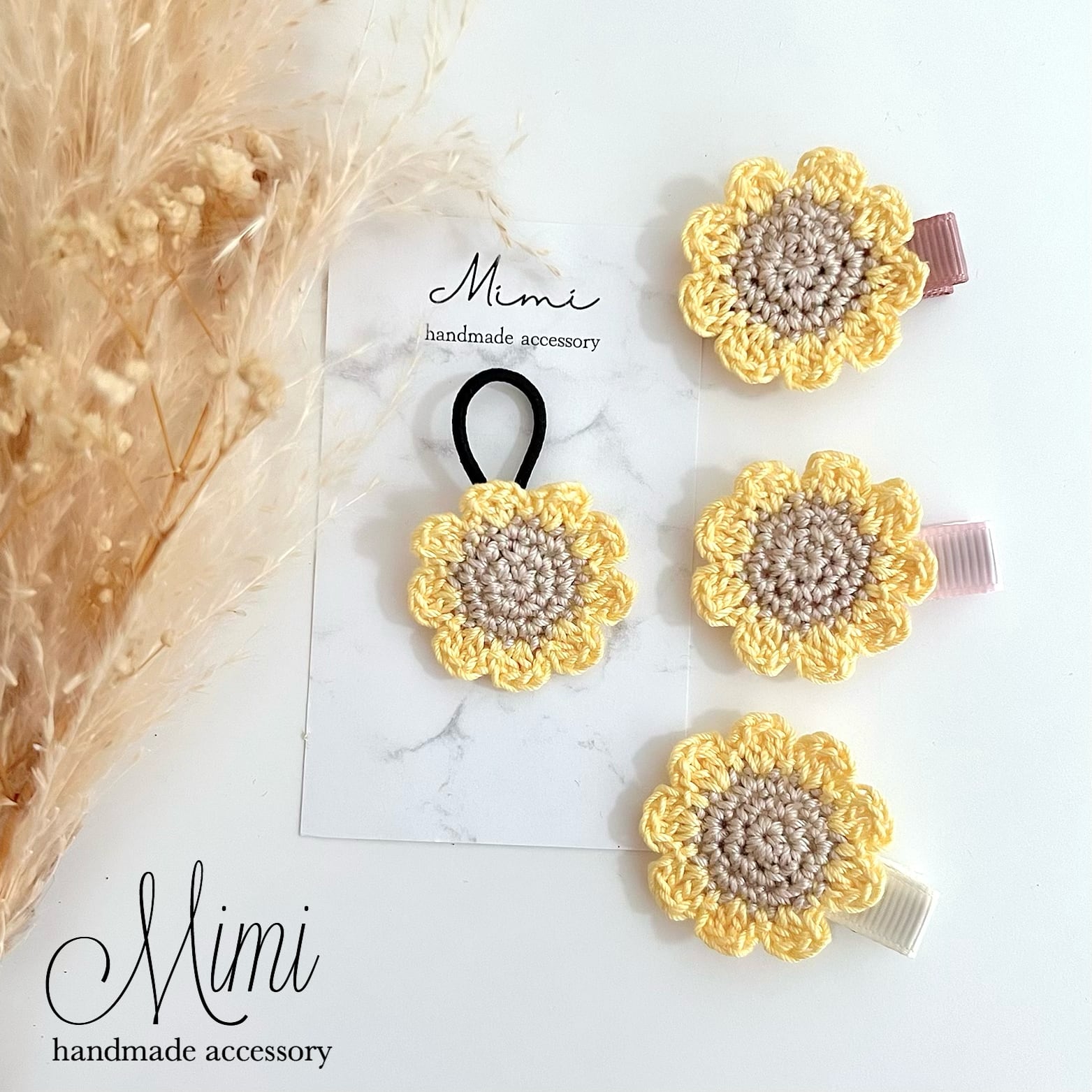 オーダー♡ひまわり】ヘアクリップ ヘアゴム ベビー キッズ ひまわり