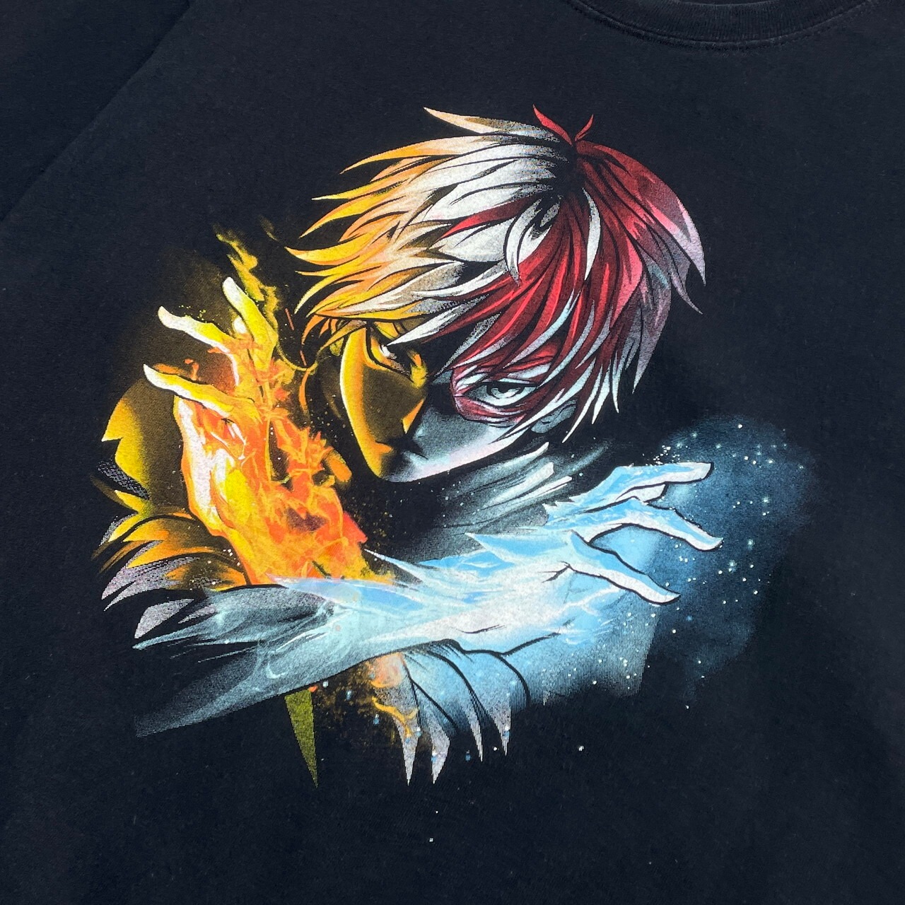 僕のヒーローアカデミア キャラクタープリント Tシャツ メンズL 古着 