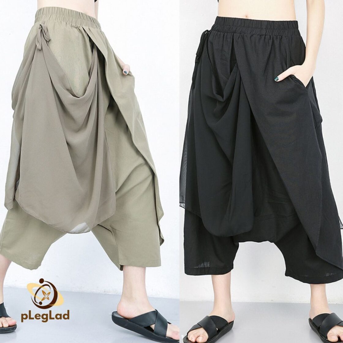 サルエルパンツ レディース ワイドパンツ クロップドパンツ ボトムス 