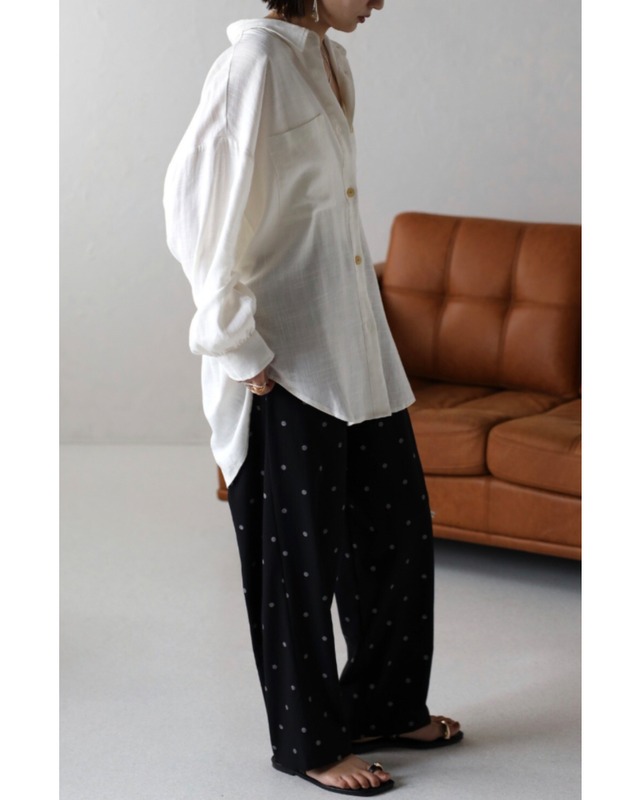 リネン混フロントポケットシャツ