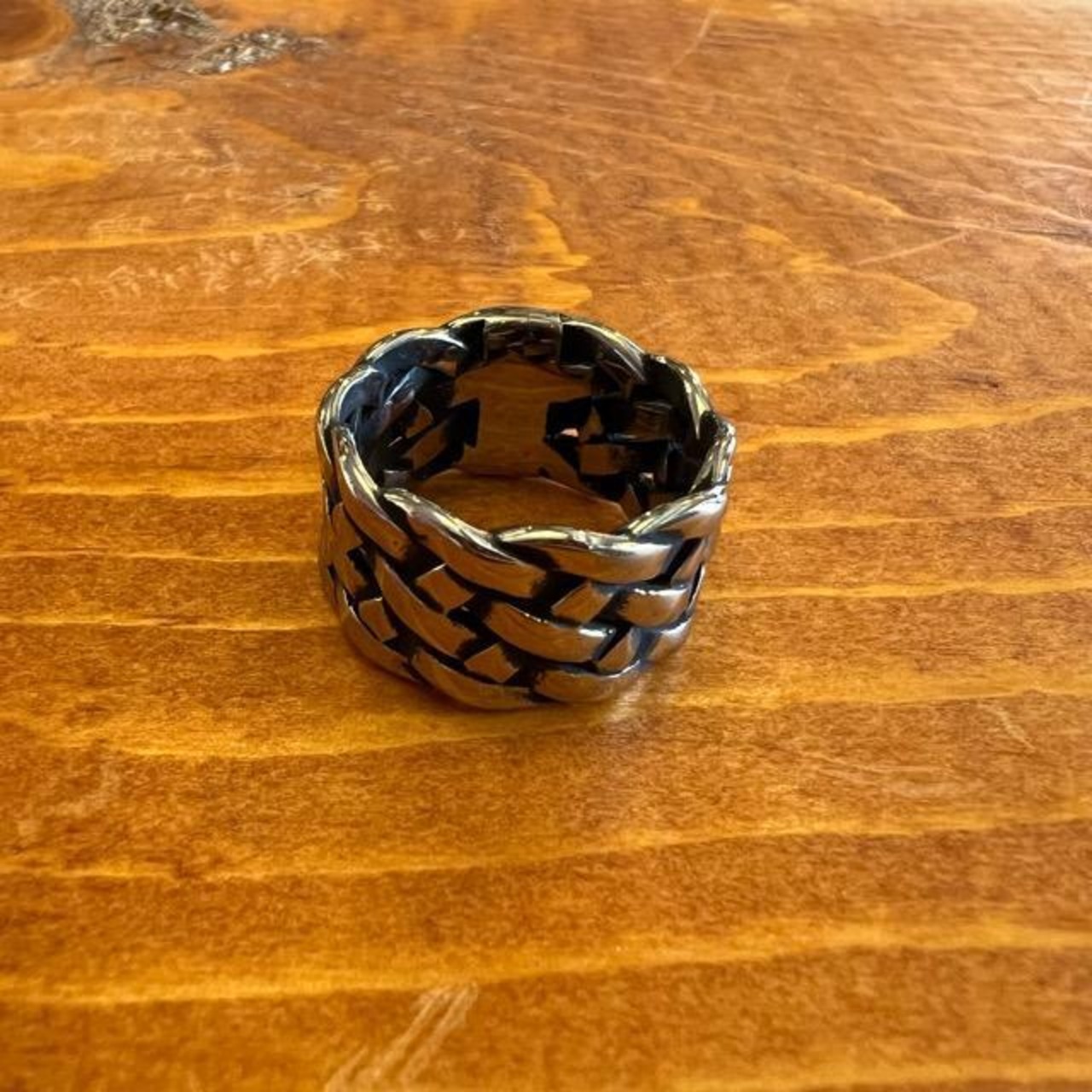 TOPANGA Jewelry Braided Chain Square Plate RING Braided Chain x Square Plate　