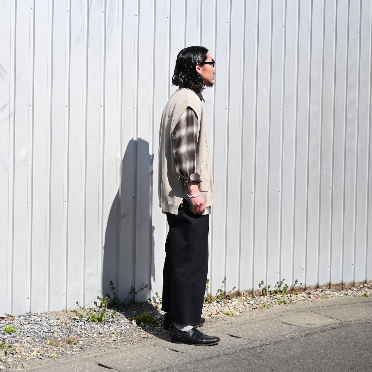 SAYATOMO / 2-Tack Cutoff Wide Denim Pants