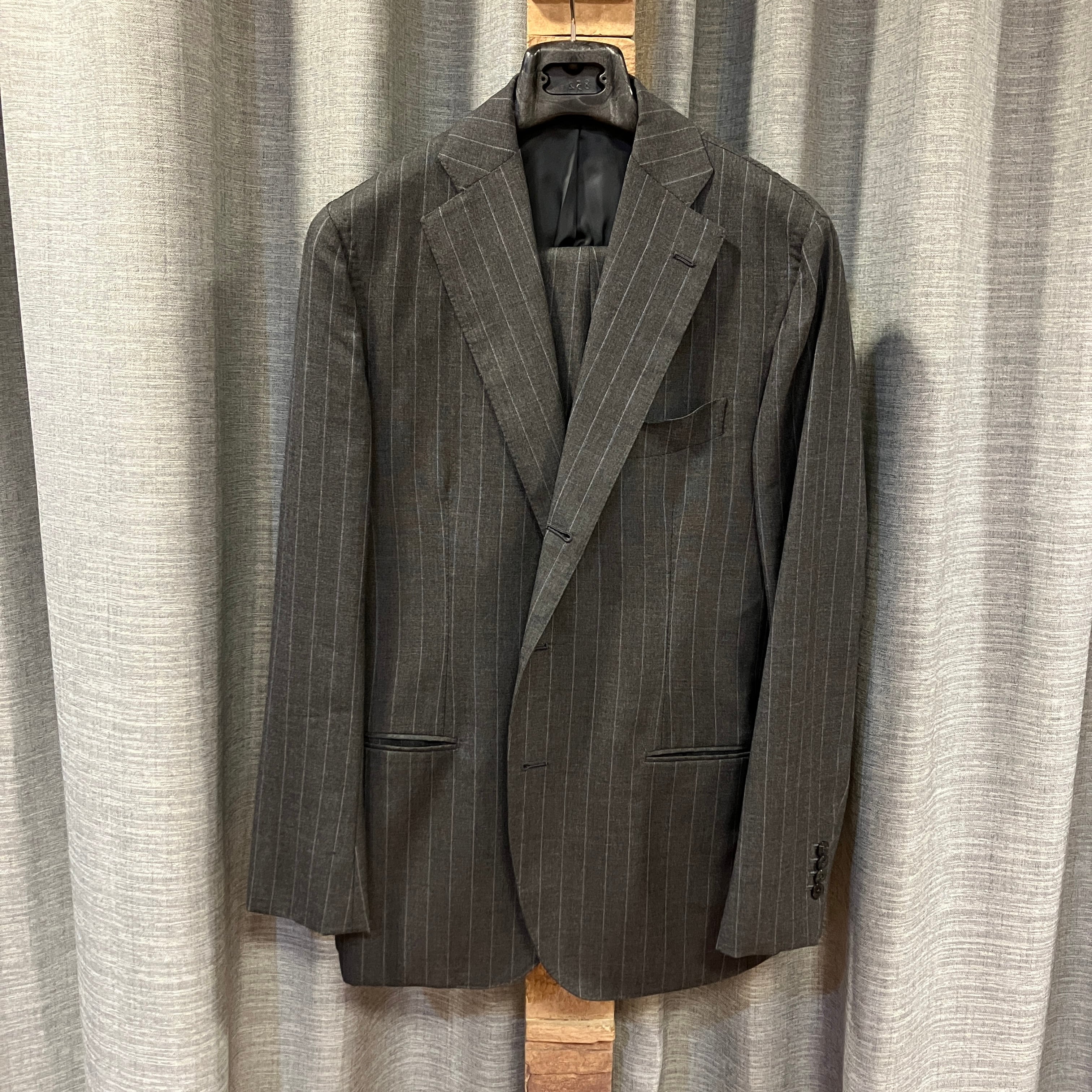 LUCA GRASSIA WOOL STRIPE SUIT GRAY 《50》 | safarionline