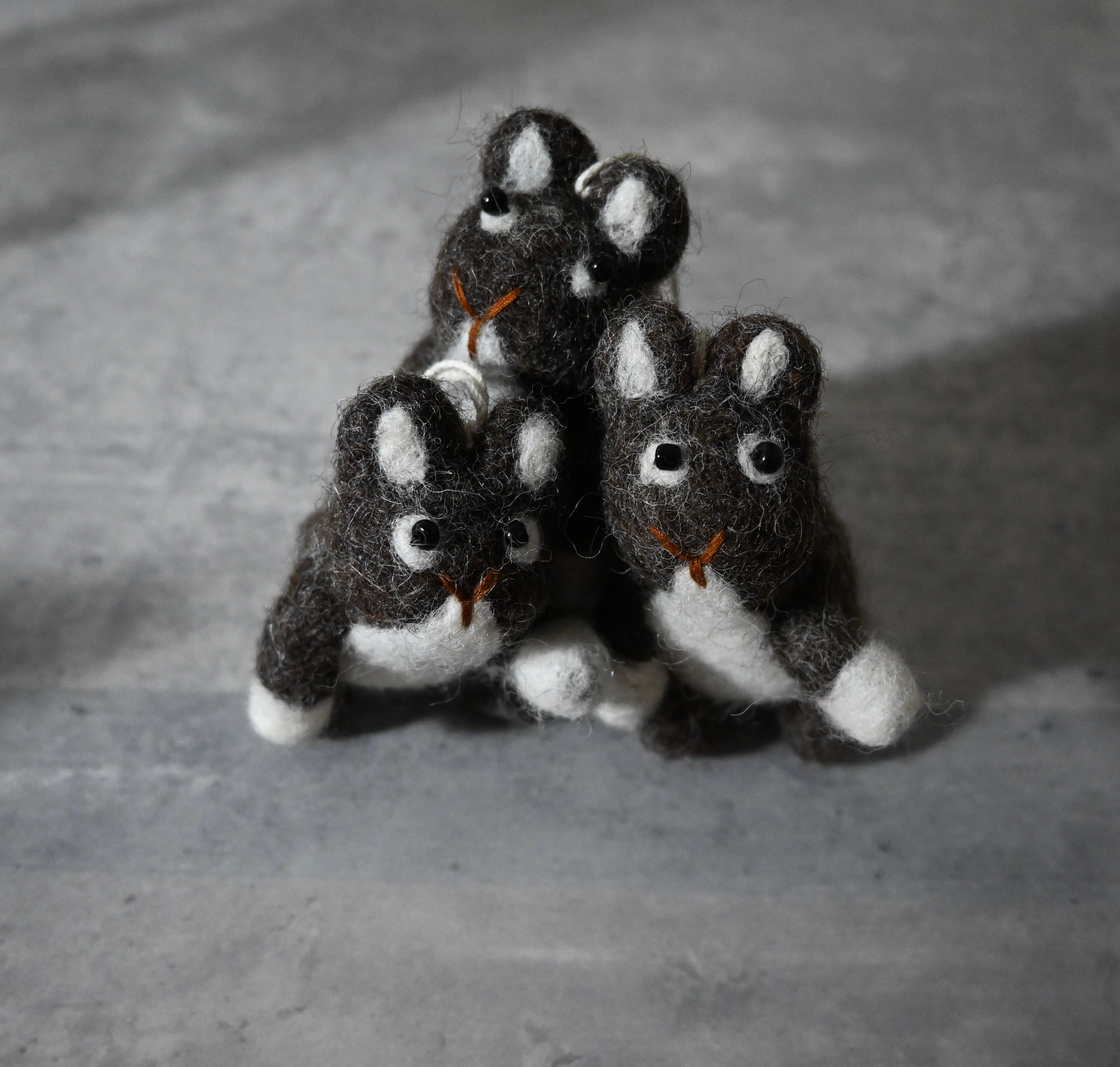羊毛フェルト人形ねずみハンドメイド