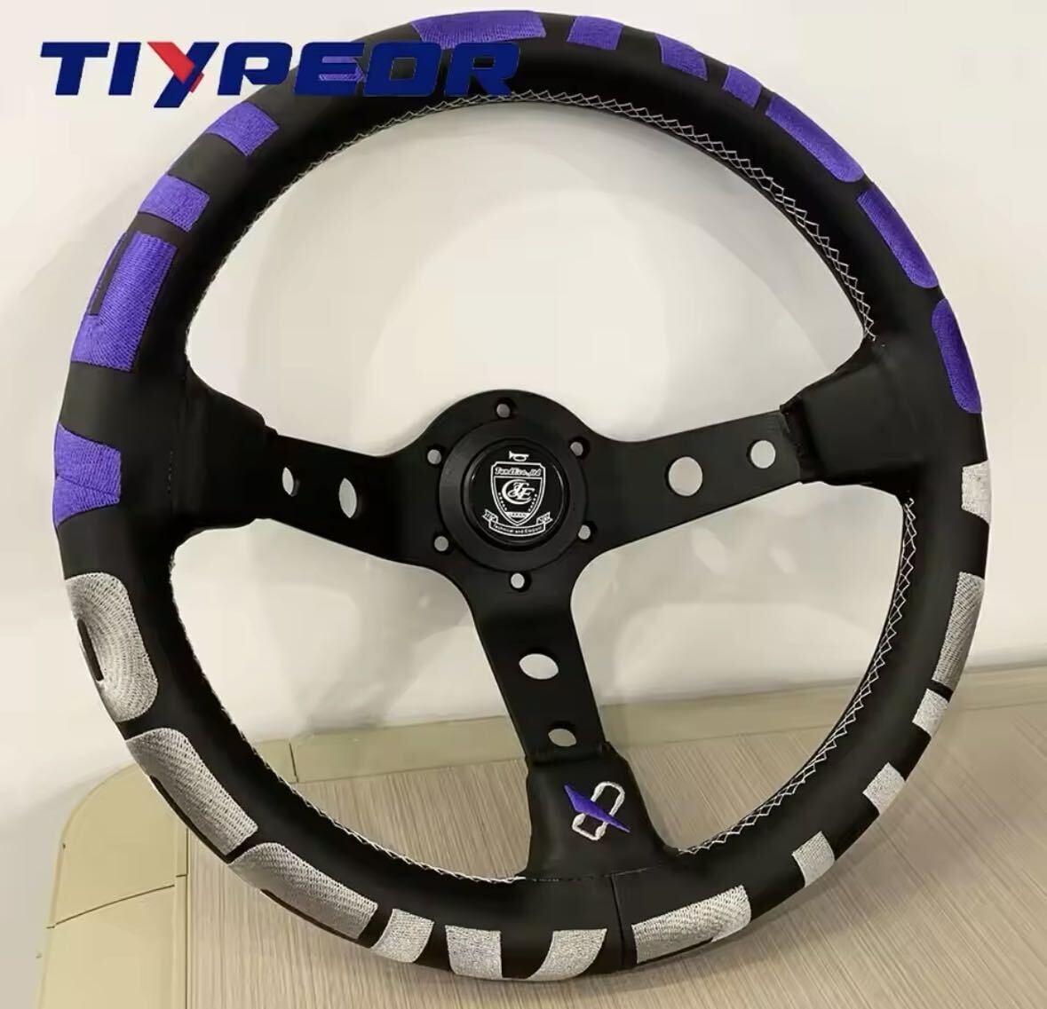 ホワイトレザー TIYPEOR-JDMスタイル スポーツ ステアリングホイール