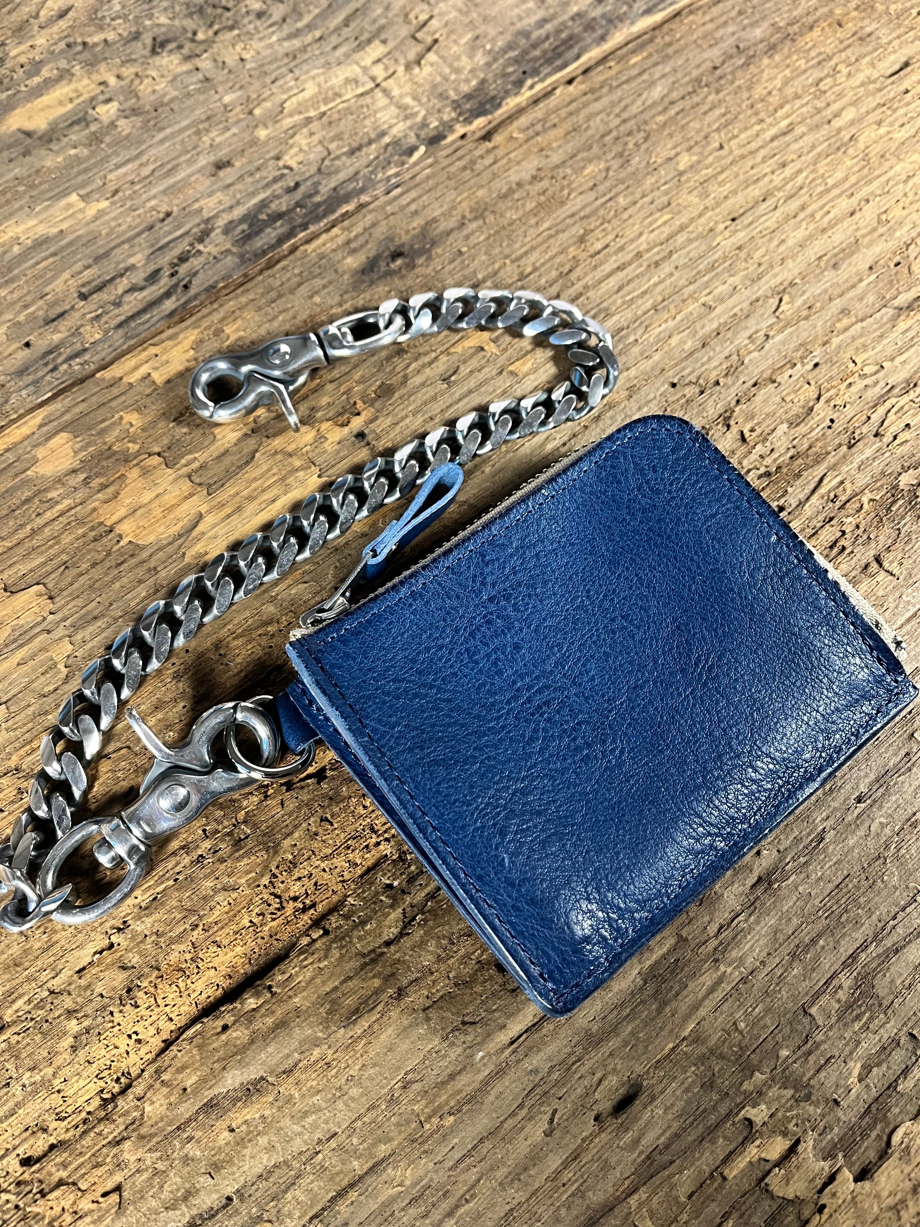 Lファスナーコンパクト SH006 シュリンクレザー Blue | TRAVISHOOD