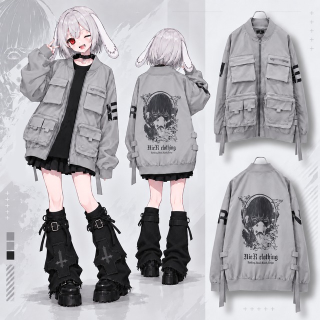 8POCKET HIGH QUALITY BLOUSON JACKET【GRAY】