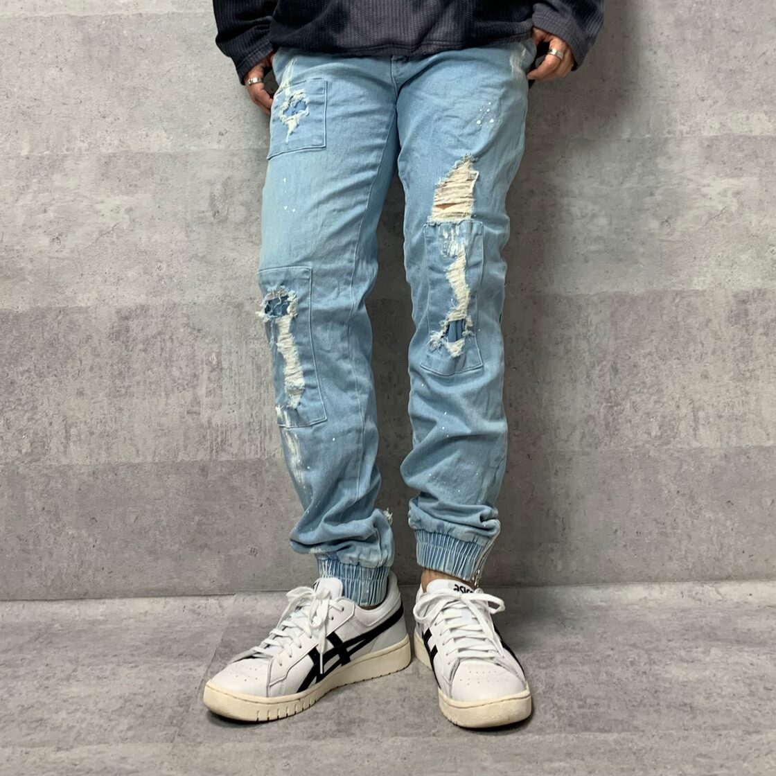 DANKE SCHON ダンケシェーン ダメージデニム ジョガーパンツ XL □ N39 