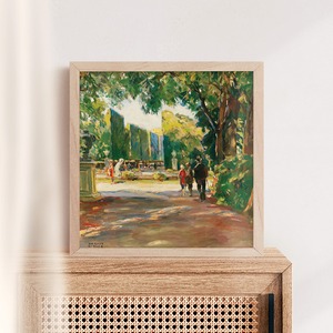[額縁付き] シェーンブルン宮殿の公園で アウグスト・リーガー アートポスター 323×323mm 額装 天然木 ポスターフレーム 木製 絵画 日本製 お洒落 APFS012