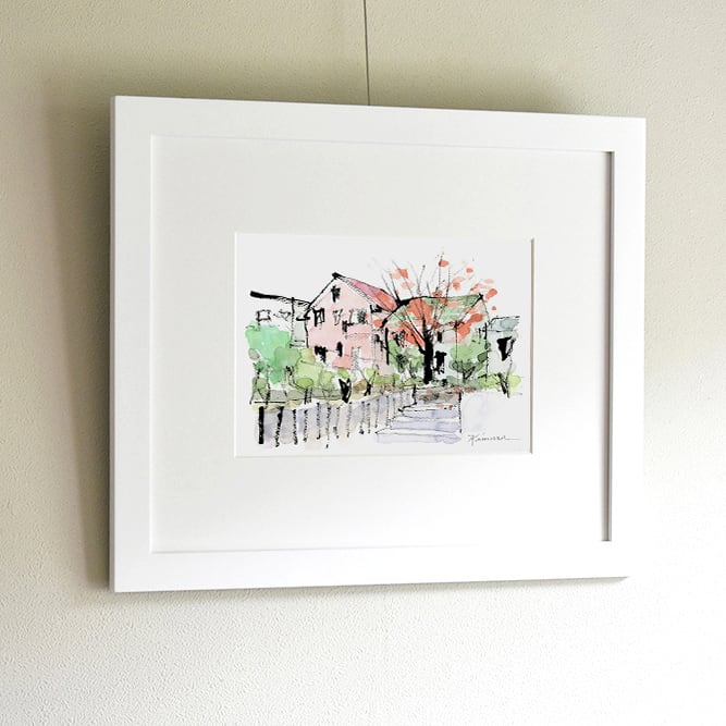 スケッチ／楽しい街角-11（額装品／Framed item） | リンズ・スタジオ