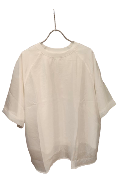 シアーオーバー オーガンジー レイヤード Tシャツ