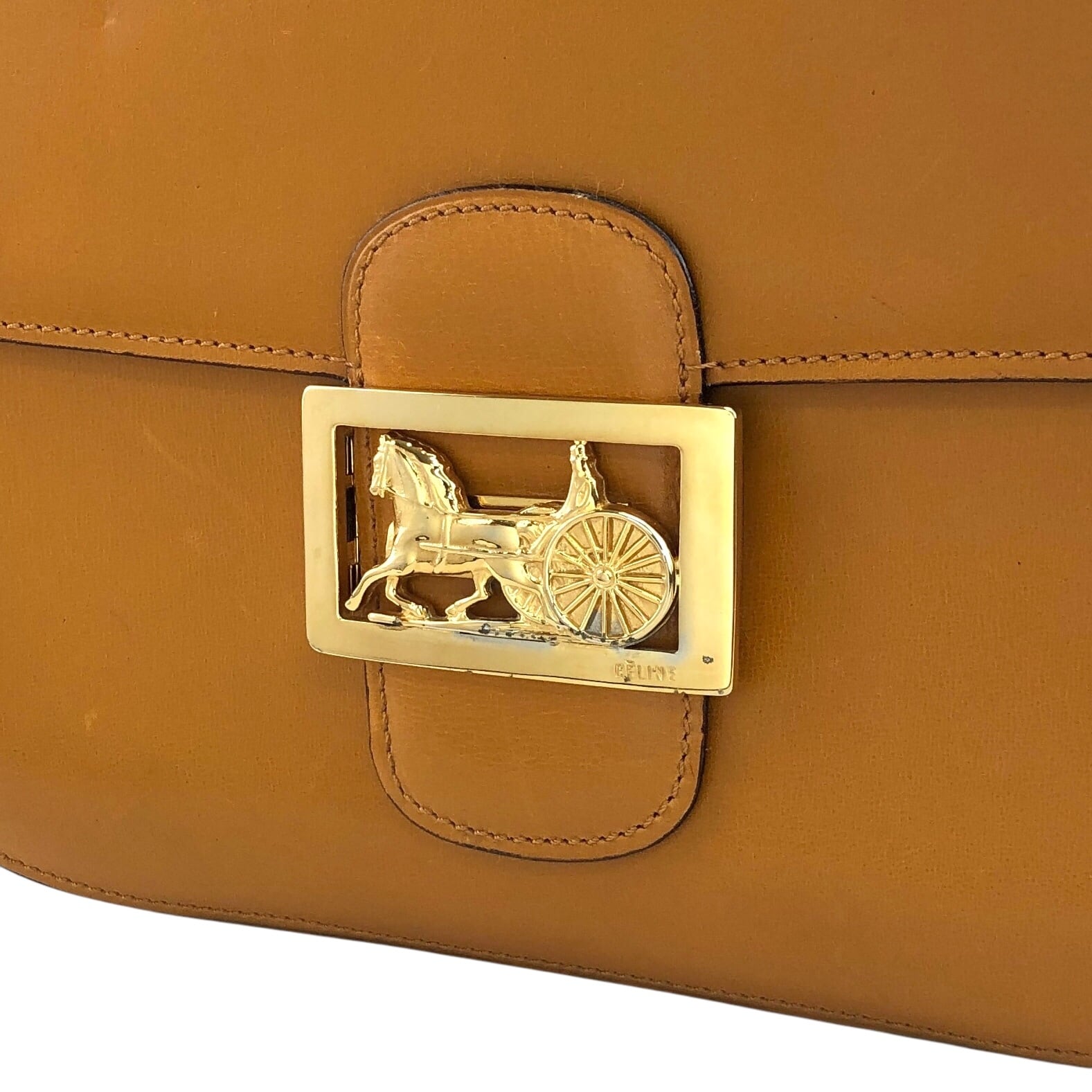 CELINE セリーヌ ショルダーバッグ キャメル 馬車 ホースキャリッジ