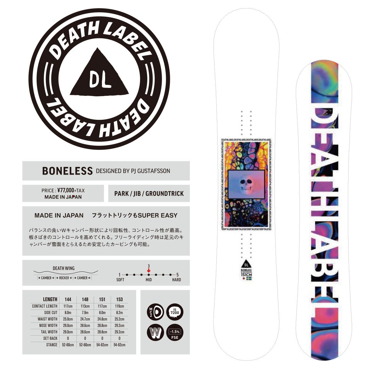 Deathlabel boneless 22-23 ビンディング付-