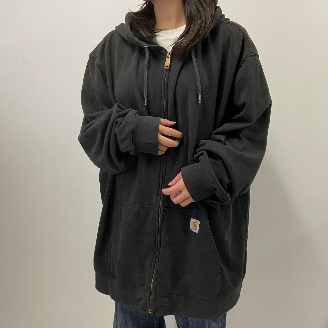 ビッグサイズ Carhartt カーハート ワンポイントロゴ フルジップ 