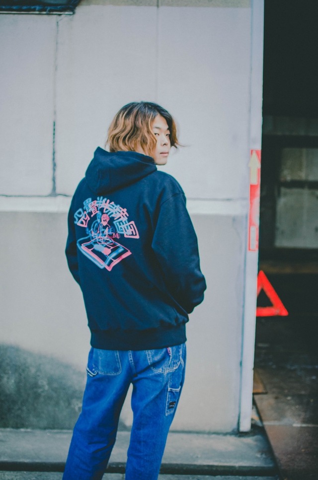 四畳半帝国Hoodie-blurred　黒