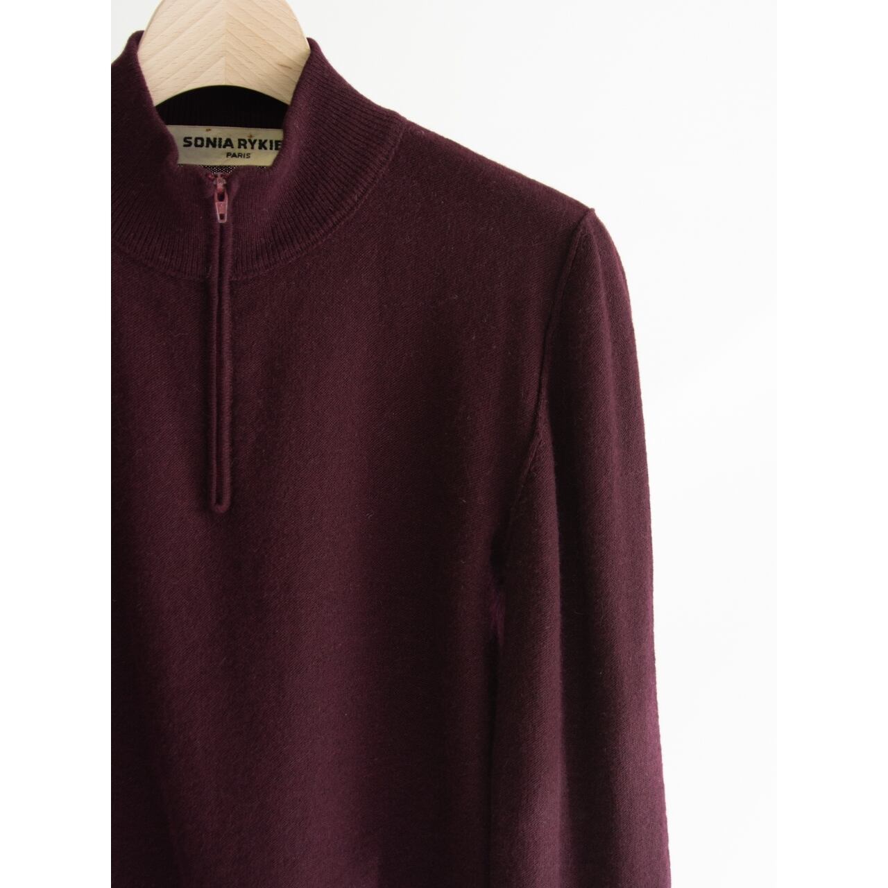 【SONIA RYKIEL】Made in Italy Wool-Angora Half Zip Knit Pullover（ソニアリキエル イタリア製 ハーフジップ ウールアンゴラニットプルオーバー セーター）