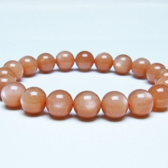 オレンジムーンストーン ブレスレット 10mm 一点物 メール便可 [M便 1/10] 111-48621