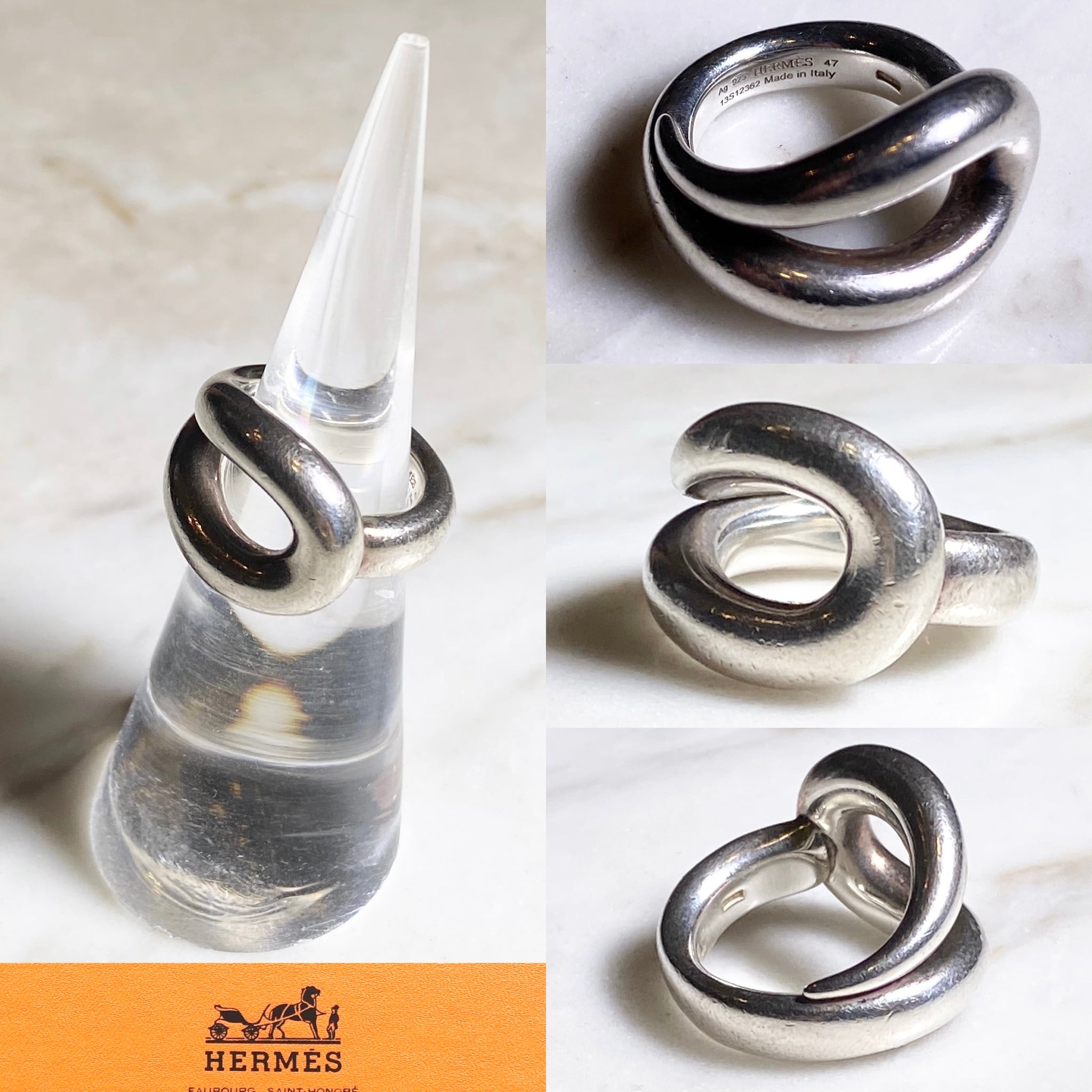 HERMES silver ring “licol” | NOIR ONLINE