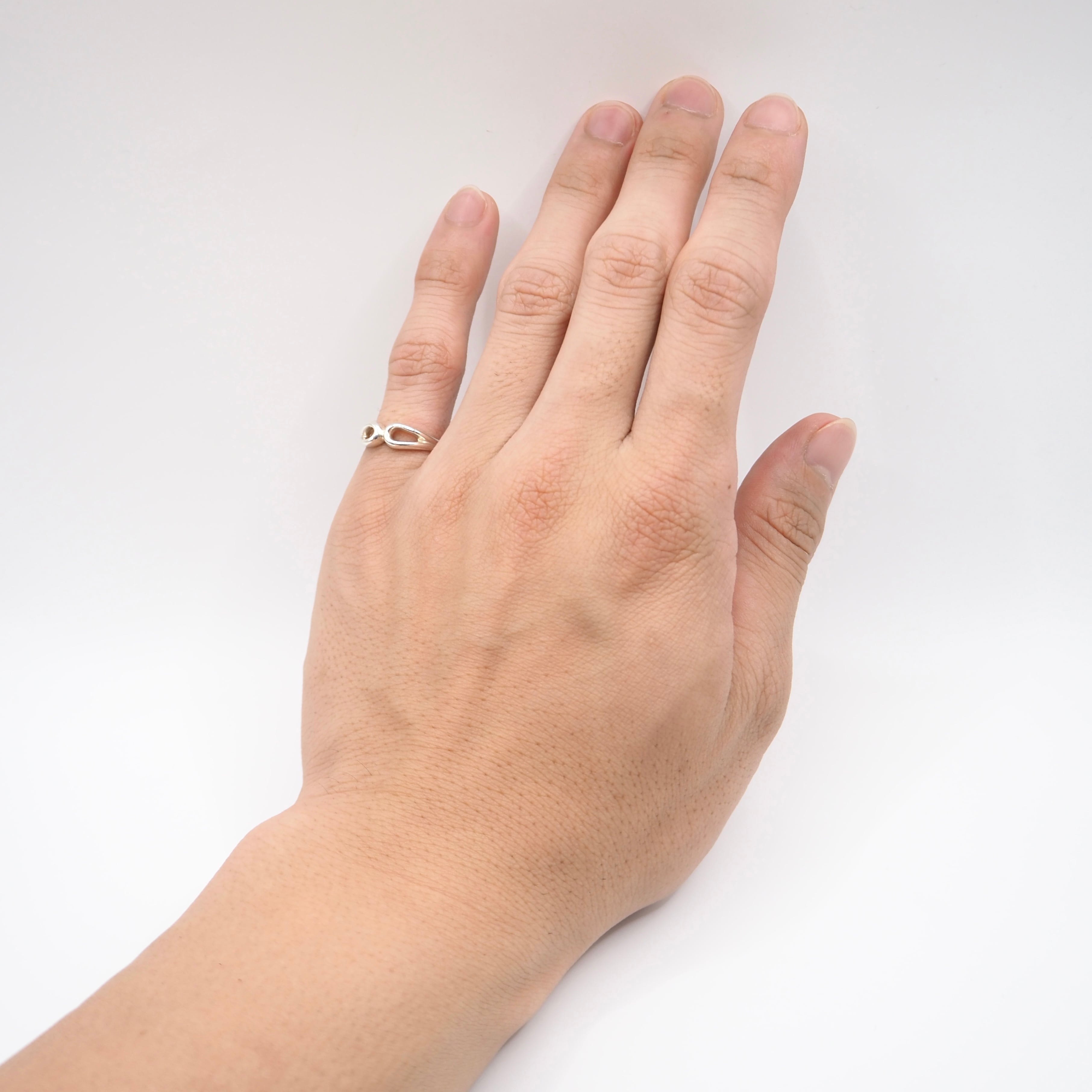 Tiffany&Co. 約9号 ダブルオープン ティアドロップ リング シルバー925