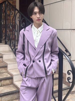 【ALUDE SELECT】purple zip jacket set up