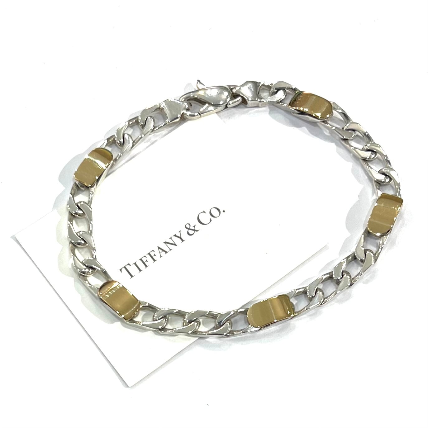 艶感。18K 【TIFFANY&CO.】2592 コンビカラーブレスレット シルバー925
