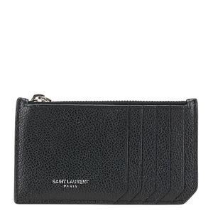 サンローラン コインケース パスケース フラグメントケース 458583 ブラック レザー メンズ SAINT LAURENT 【中古】