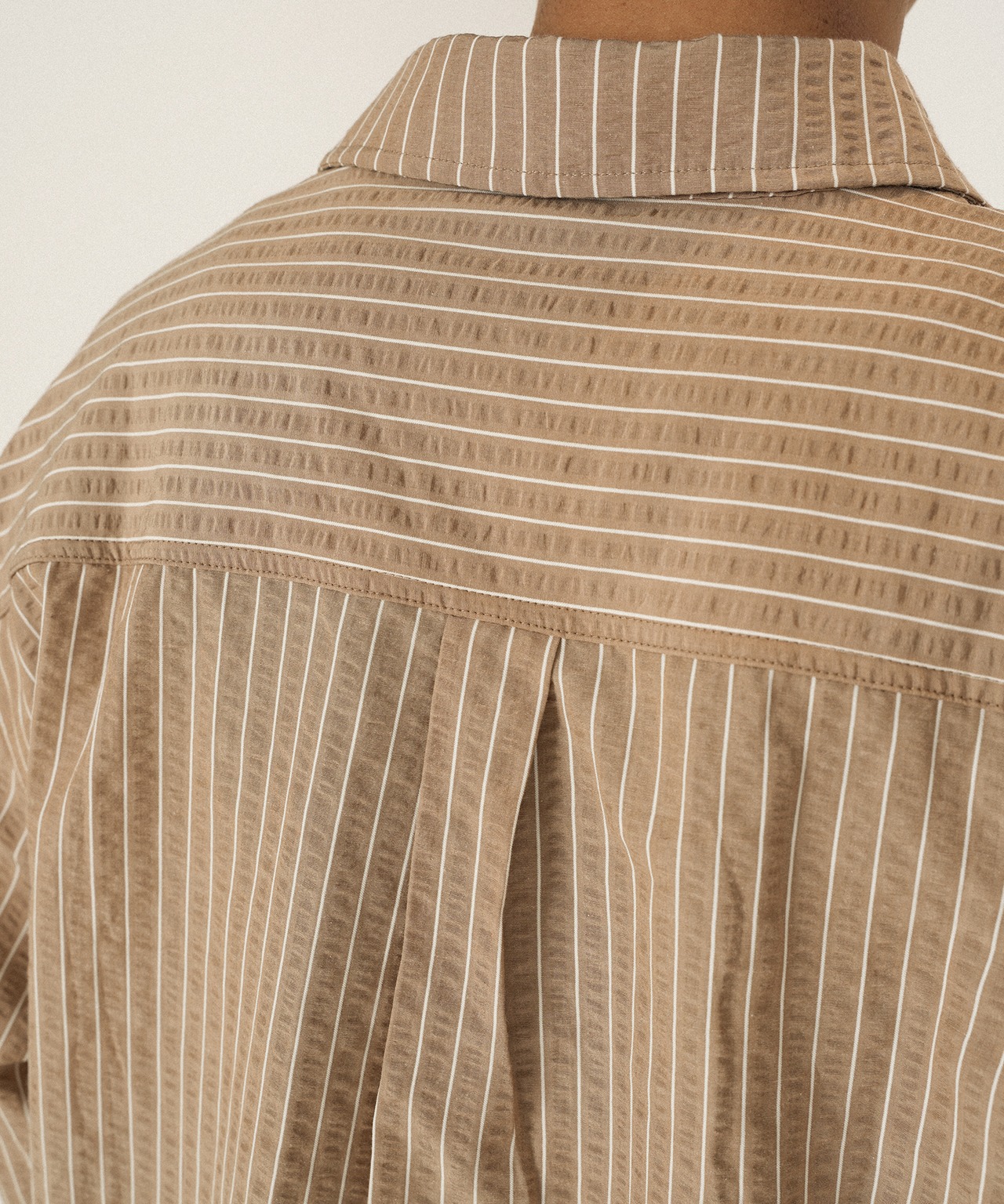【#Re:room】SEERSUCKER STRIPE BIG SHIRTS［RES111］