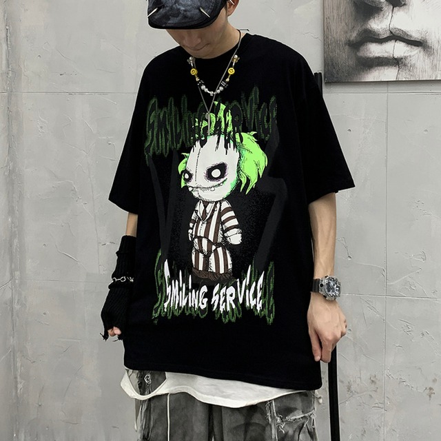 トップス ストリート系かっこいいゾンビ図柄ヒップポップtシャツ Momosale ド定番から最新のものまで網羅 ストリート 系ファッション専門店