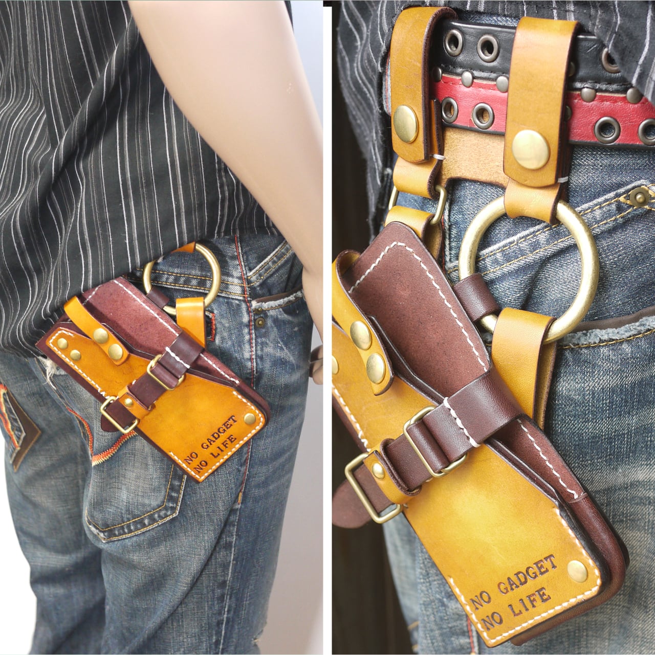 orizontas 01 サイズ3L レザースマートフォンホルスター スチーム