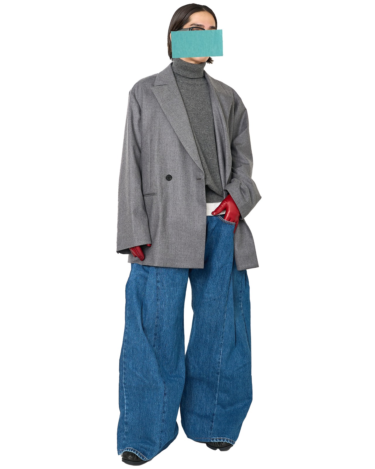 ssstein "WOOL FLANNEL OVERSIZED PEAK LAPEL JACKET〔GREY〕"