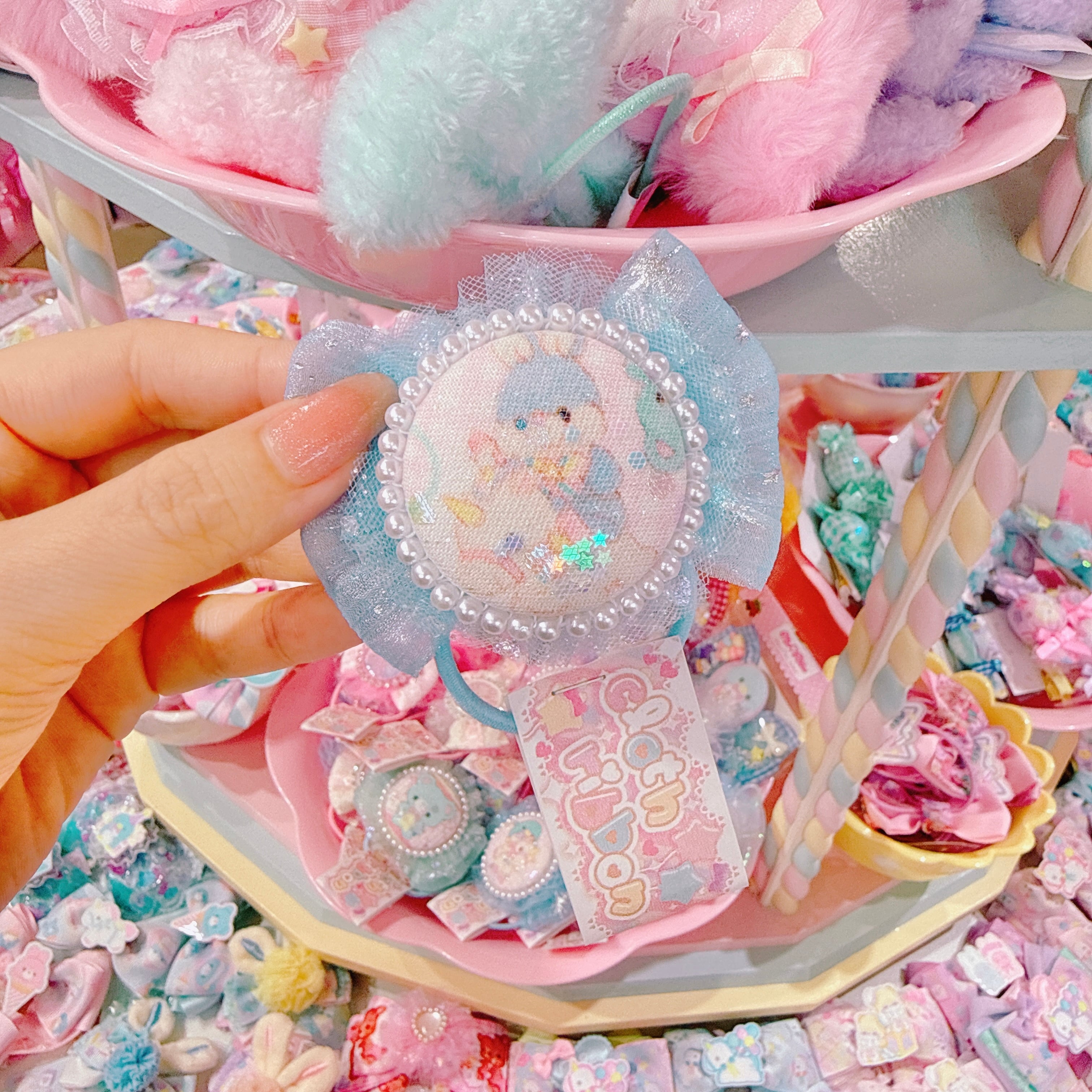 【C5】87-16くるみボタンヘアゴム