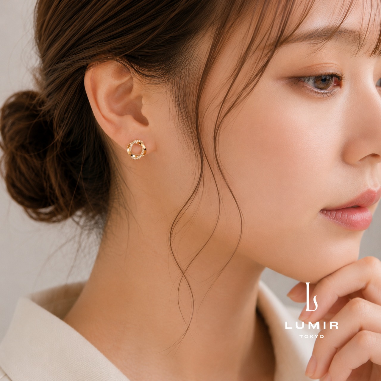 【数量限定】ダブルリングジルコニアピアス