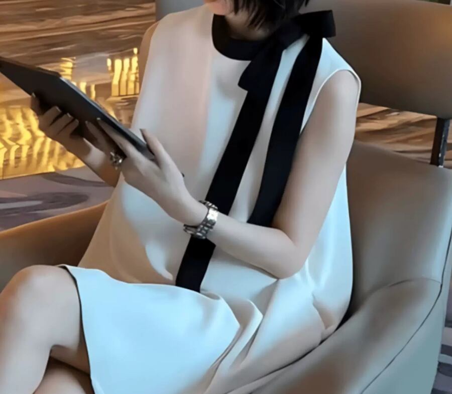 ミニマルノースリーブワンピース