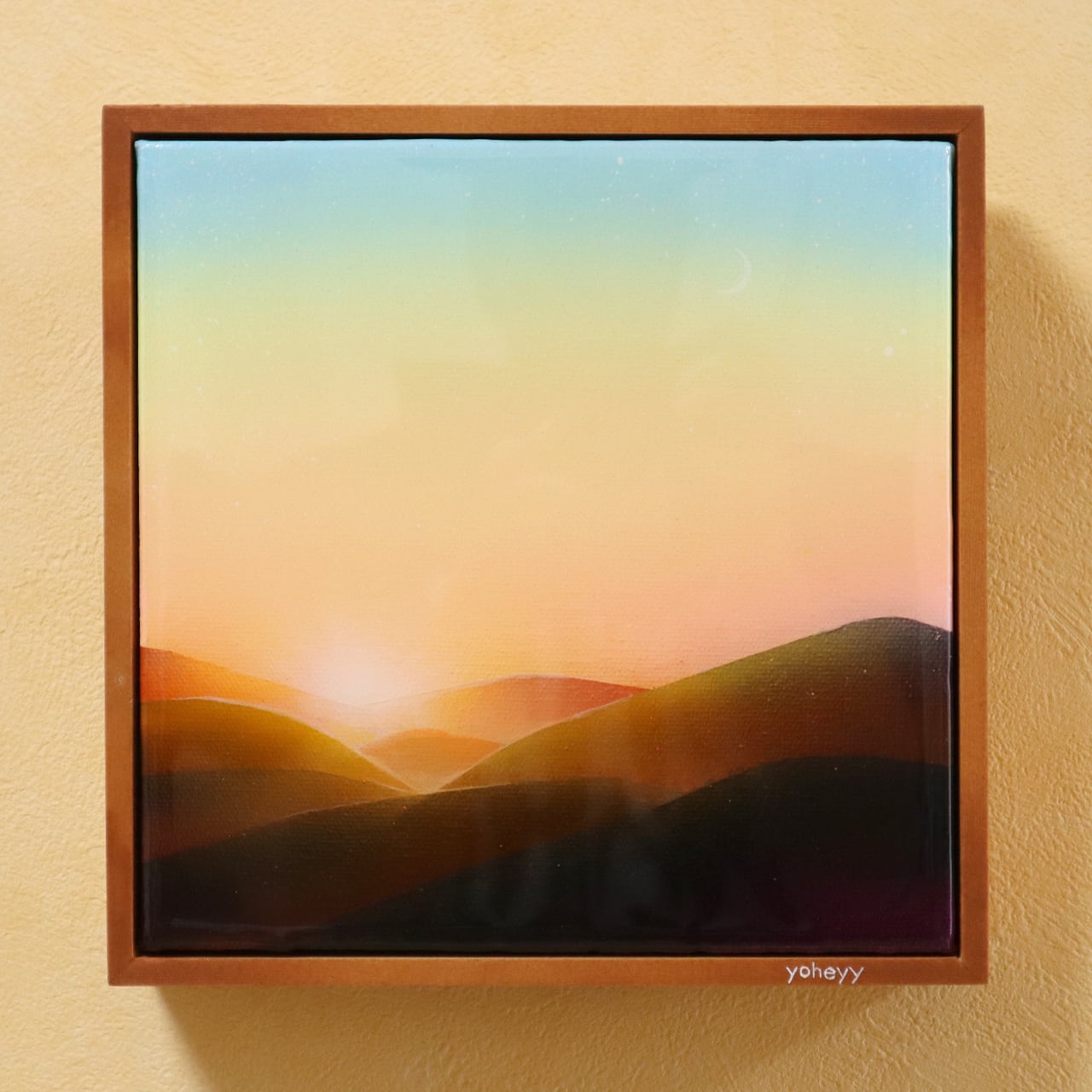 絵画 1点もの 市場の風景 パステル画 1点もの！