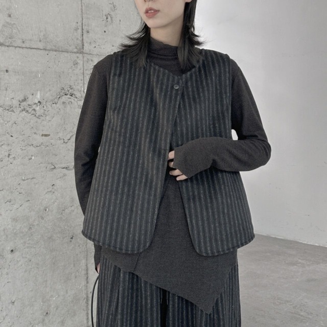 Dark style striped vest C0473