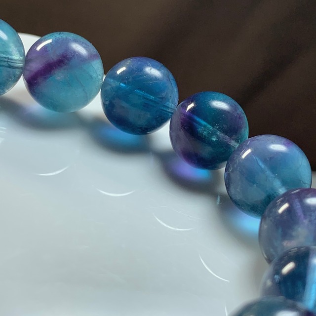 3.グラデーション☆ブルーフローライト ブレスレット