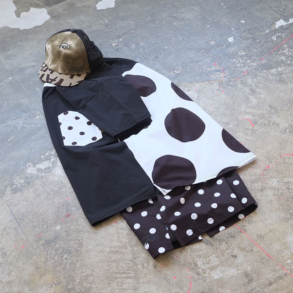 ranor(ラナー) DOTS MIDDLE SHORTS 【restock】BLACK×WHITE | play
