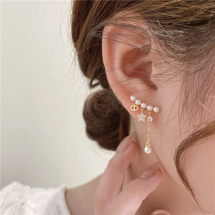 パールスターピアス揺れるピアス | Ririkuru