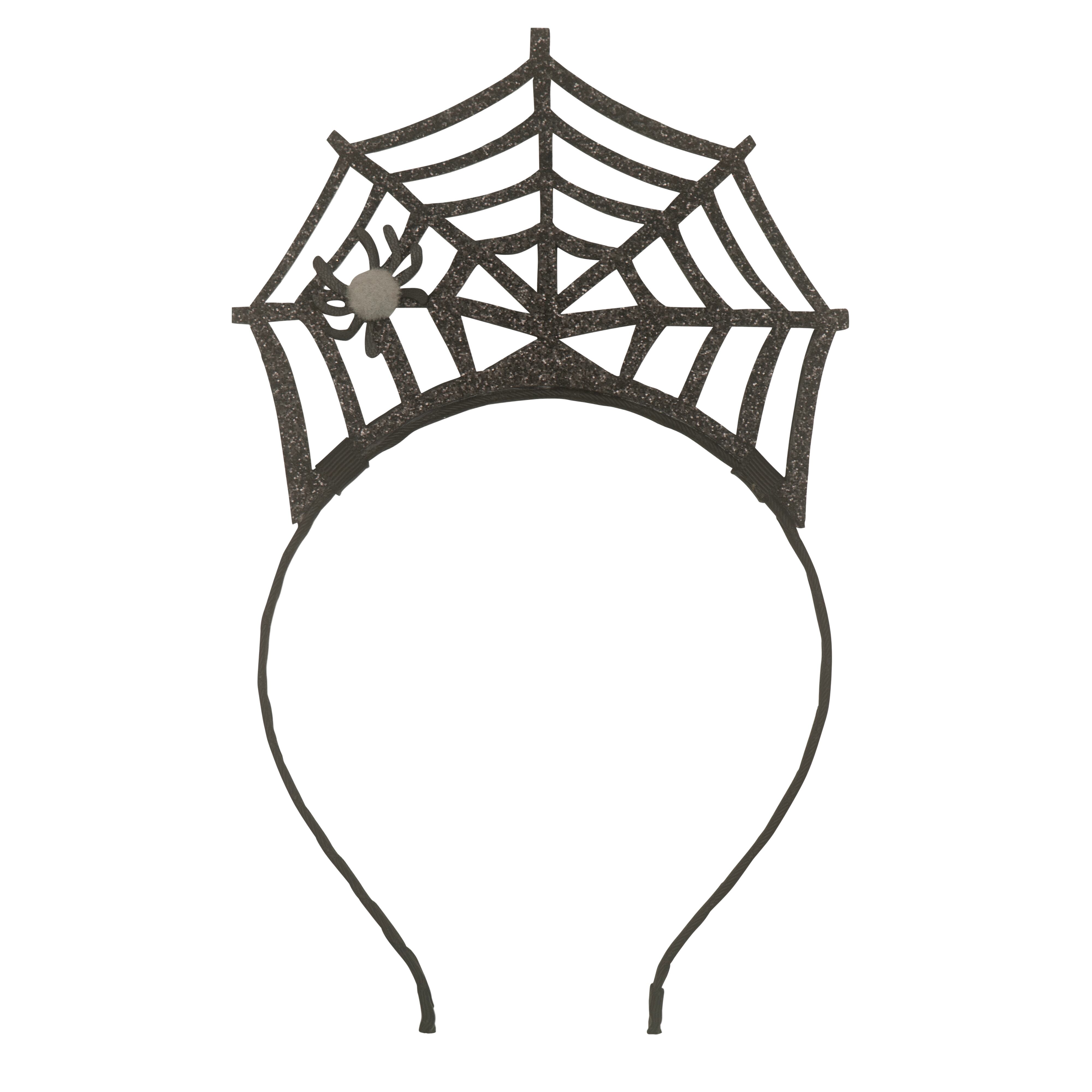 HAL442-Spooky Spider Headband-BLACK