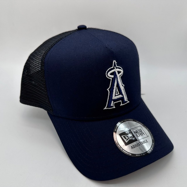 NEW ERA 9FORTY/940 A-Frame トラッカー MLB Typewriter タイプライター ロサンゼルス・エンゼルス ネイビー